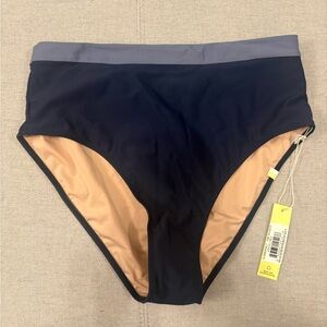 Summersalt High-Waisted Bikini Bottom - Navy and light blue